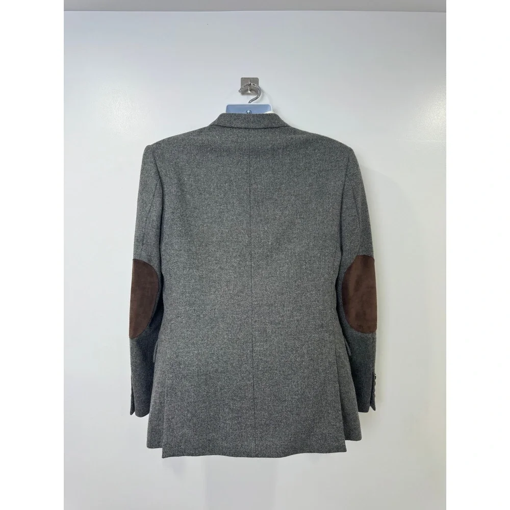 J. Crew Men Grey Ludlow Blazer Jacket Wool Elbow Patches 38S